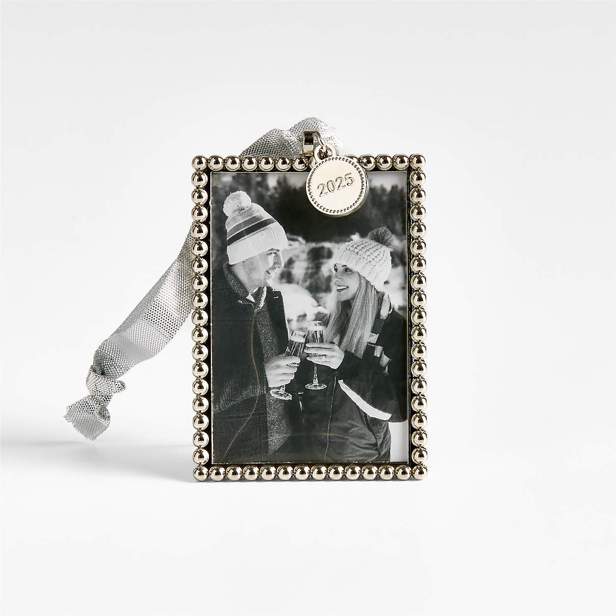 Silver Dot Frame 2025 Christmas Tree Ornament + Reviews | Crate & Barrel | Crate & Barrel