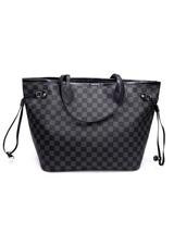 'Grace' Canvas Checked Tote Bag with Pouch (4 Colors) | Goodnight Macaroon