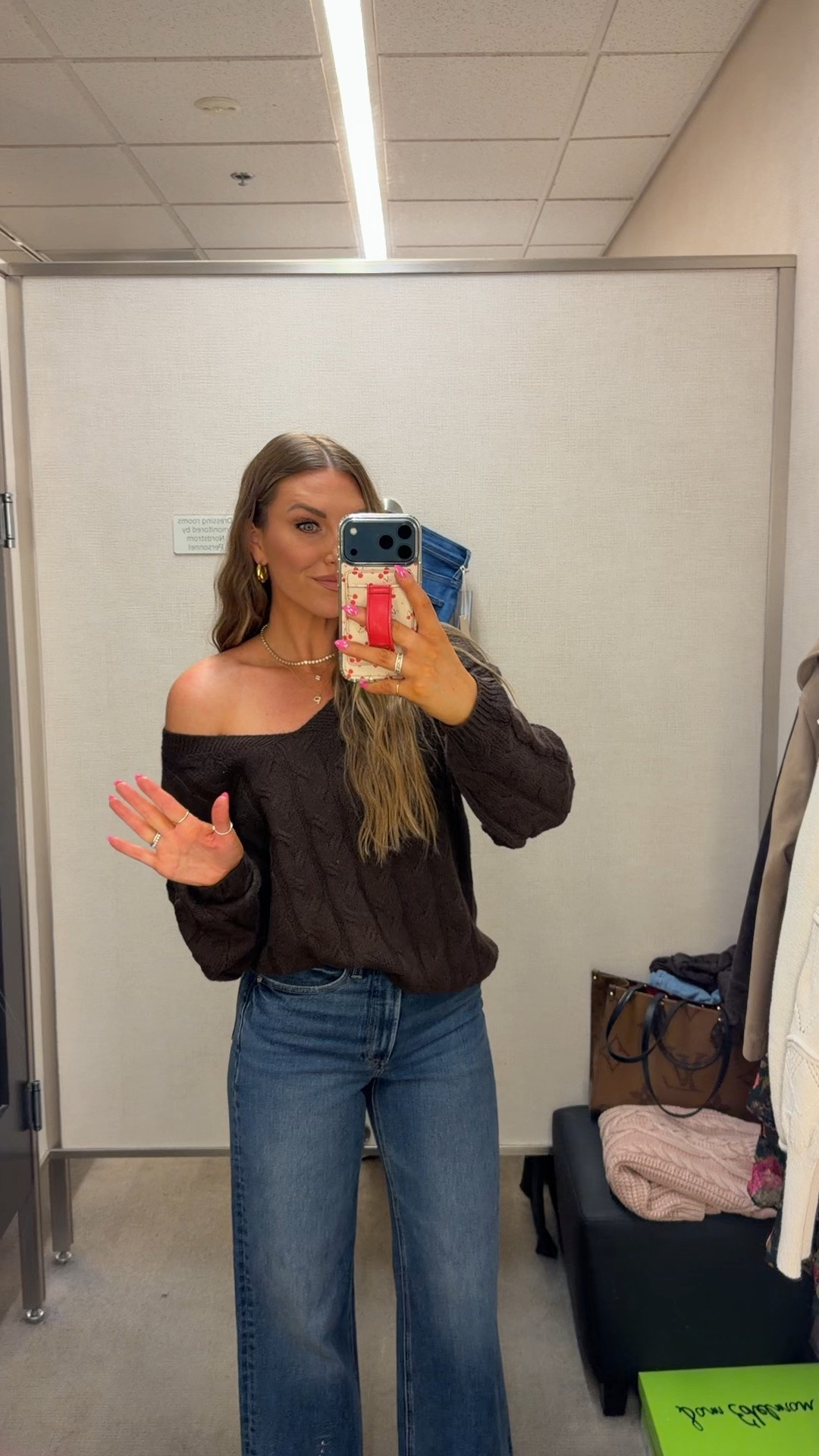 The perfect casual outfit from the #NSale! Wearing a 27 jeans and small sweater