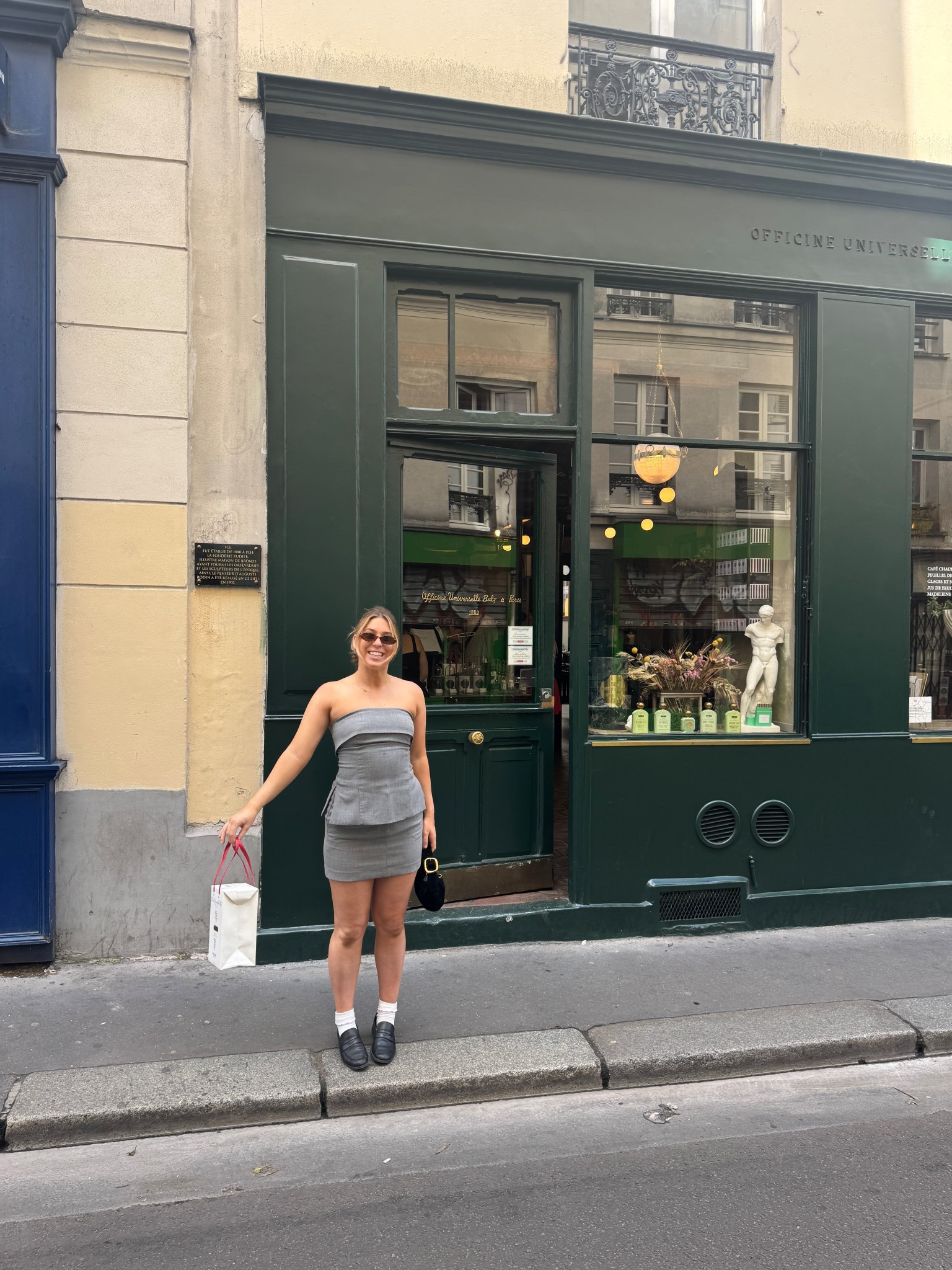 Matching set for Paris day. Grey, corporate casual, daytime to night time, with black penny loafers and white socks. Set from Aritzia and fits true to size - wearing size 6, and a size 8 in shoes. Great walking shoes and still stylish. 

#LTKWorkwear #LTKFindsUnder100 #LTKPetite
