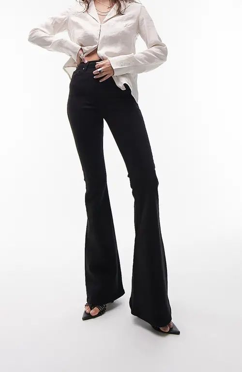 Topshop Jamie Flare Jeans in Black at Nordstrom, Size 26 32 | Nordstrom