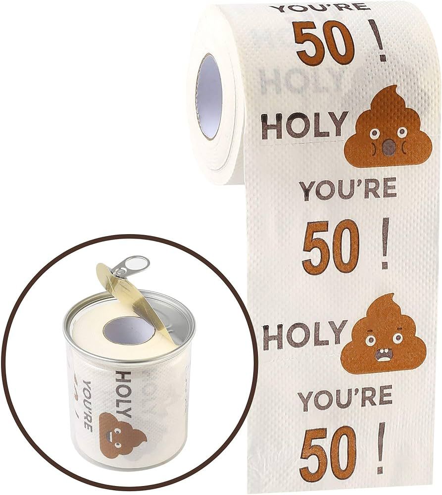 Happy 50th Birthday Gifts for Women and Men, 3-Ply Toilet Paper Roll, Gag Funny Birthday Gift Nov... | Amazon (US)