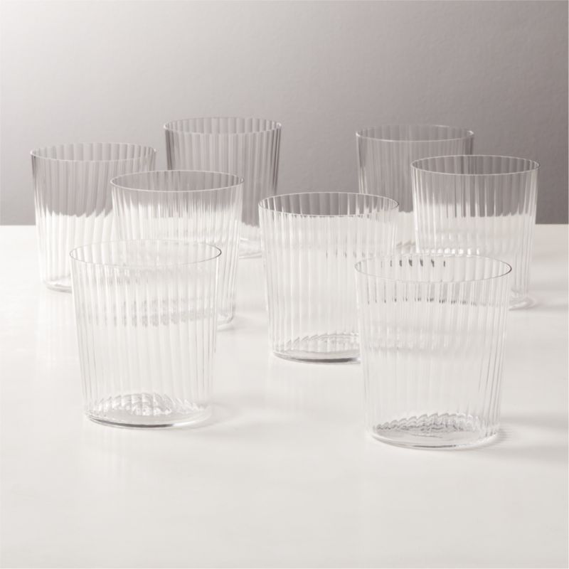 Marta Optic Double Old-Fashioned Glasses Set of 8 + Reviews | CB2 | CB2