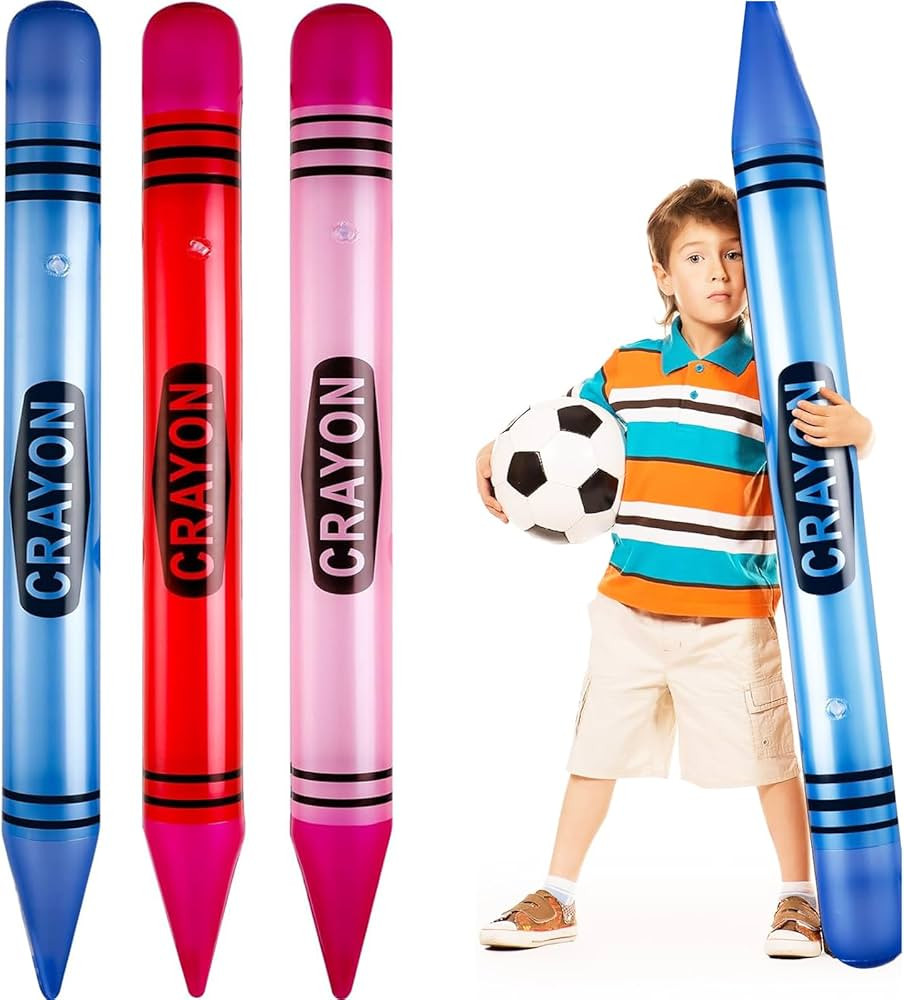 Raiten 3 Pcs Inflatable Crayons Jumbo 41.34 Inch Big Blow up Crayon Set Thick Large Inflatable Cr... | Amazon (US)