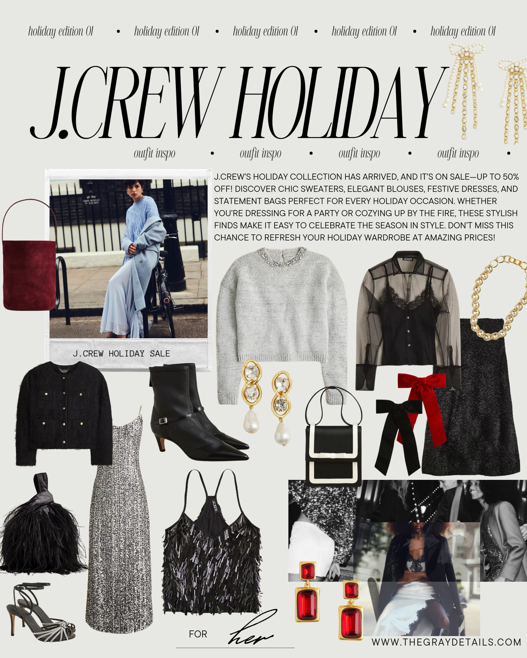 J.crew holiday outfits, almost 50% off everything 

#LTKCyberWeek #LTKItBag #LTKHoliday
