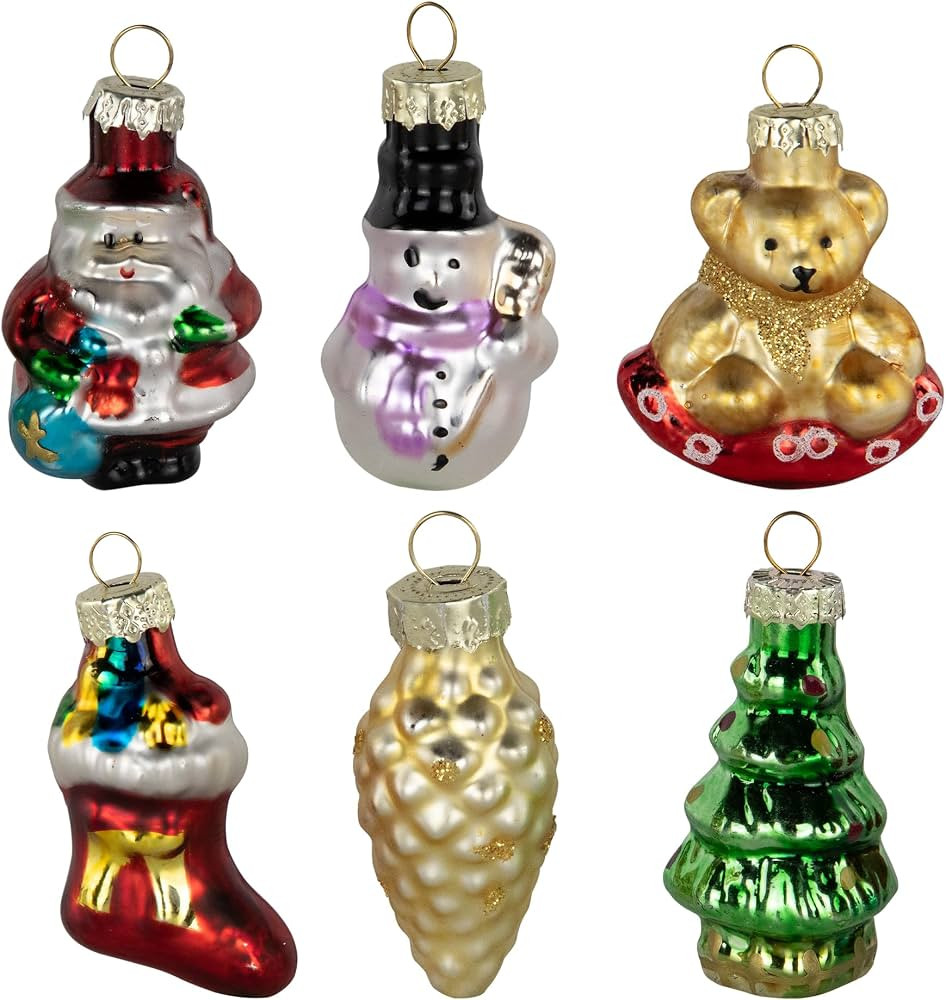 Holiday Favorites Glass Christmas Ornaments - 2.25" - Set of 6 | Amazon (US)