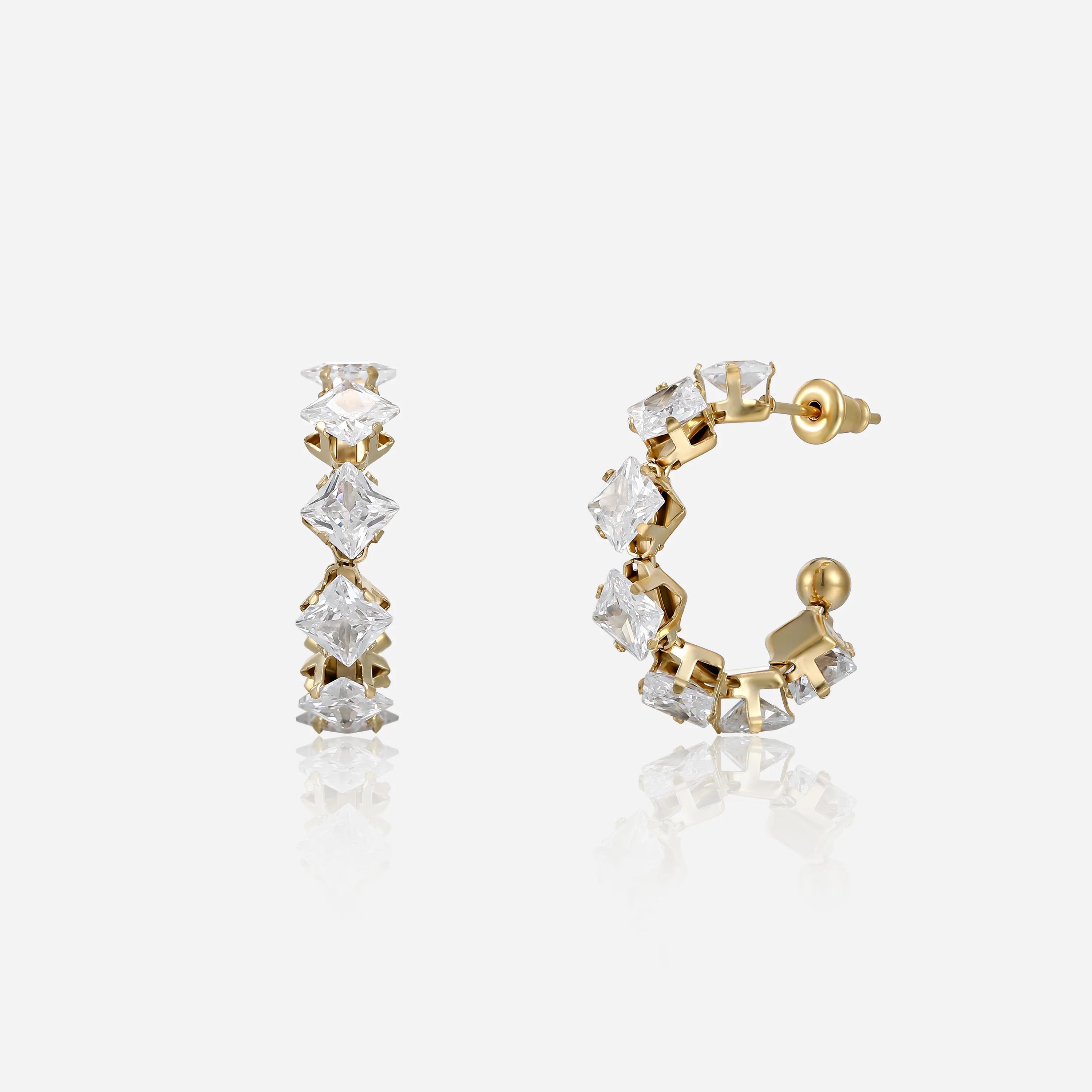 Stevie Crystal Hoops | Victoria Emerson