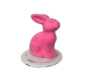 Whimsical Wonder: 10"x8.25" Flocked Pink Sitting Rabbit-HE723122 | Michaels | Michaels Stores