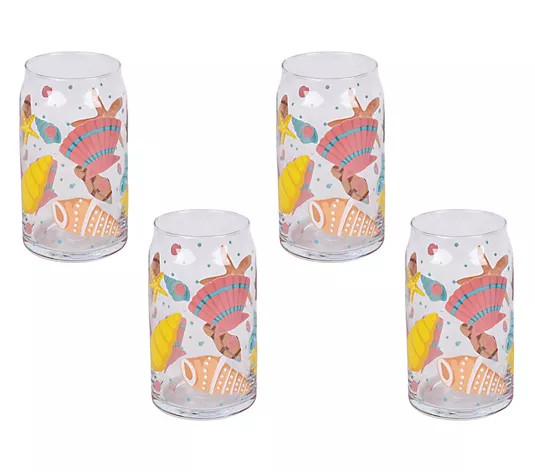 Temp-tations Set of (4) 16-oz Can Style Glasses - QVC.com | QVC