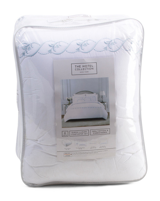 6pc Beatrice Hotel Embroidered Comforter Set | TJ Maxx