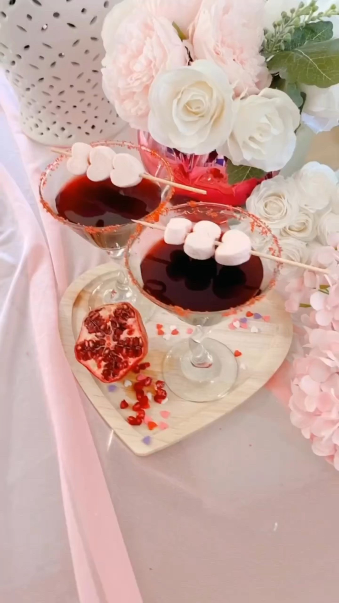 💗VALENTINES POMEGRANATE MARTINI 💗perfect for this upcoming holiday! 

❤️RECIPE❤️serving for 2
1/2 cup of fresh pomegranate juice(I used Pom)
2 oz of vodka 
2 oz of orange liqueur (I used Grand Marnier 😋)
Juice of 1/2 of a lime or lemon
Pomegranate seeds for garnish 

#valentinesday #valentines #cocktails #amazon #glassware #martini #galentines

#LTKSeasonal #LTKHome #LTKFindsUnder50