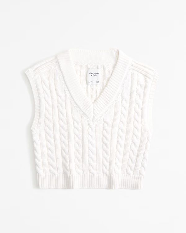 Cable V-Neck Sweater Vest | Abercrombie & Fitch (US)