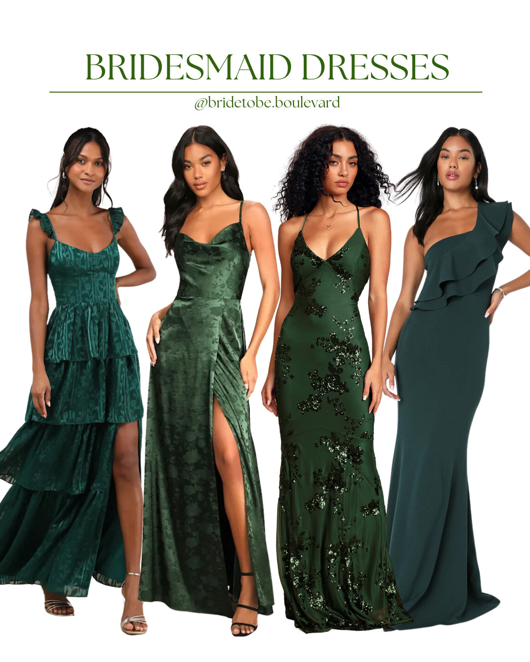 🌿 Elegant in Emerald 🌿 These stunning dark green dresses are perfect for bridesmaids or wedding guests looking for a rich, sophisticated look! Featuring romantic ruffles, luxe satin, shimmering sequin florals, and plush velvet, these styles bring timeless elegance to any celebration. Shop now for the perfect dress! #BridesmaidStyle #WeddingGuestStyle #EmeraldGreenDresses #WeddingInspo #LTKBridal 

 #LTKParties #LTKStyleTip #LTKWedding