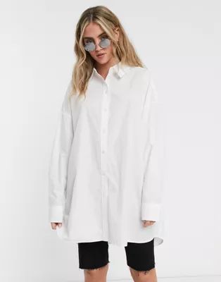 Weekday Tova organic cotton oversized shirt in white | ASOS (Global)