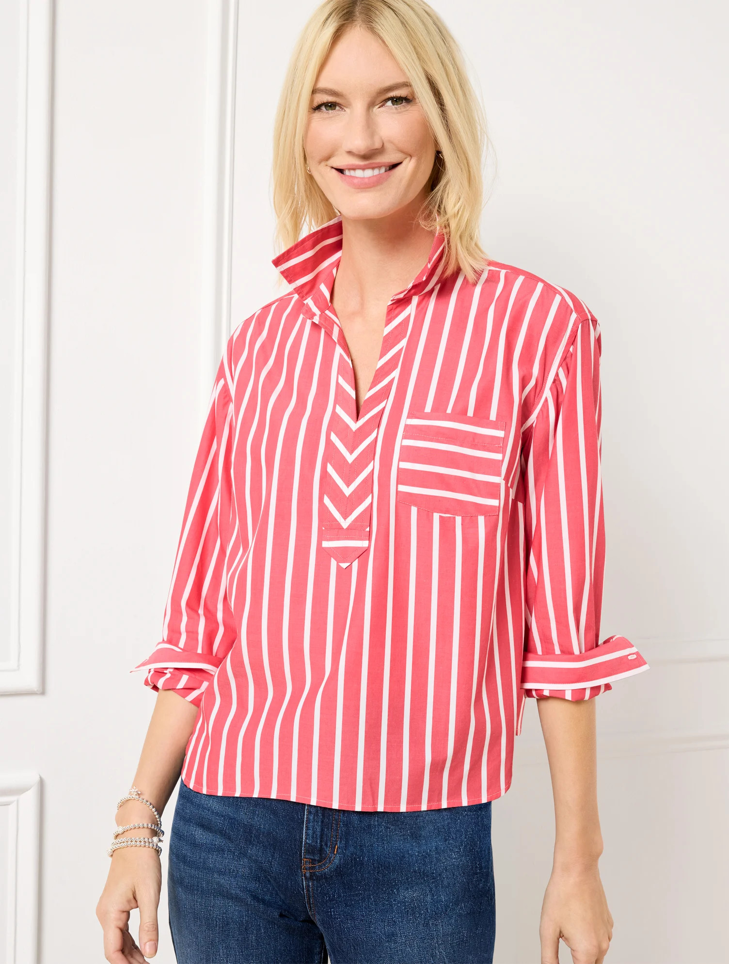 Fresh Poplin Ruffle Popover | Talbots