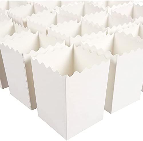 Popcorn Boxes for Party, Movie Night Decorations (White, 3 x 4 x 3 in, 100-Pack) | Amazon (US)