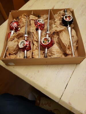 Vintage 9 "Mercury Glass Indent Christmas Tree Topper Set  | eBay | eBay US