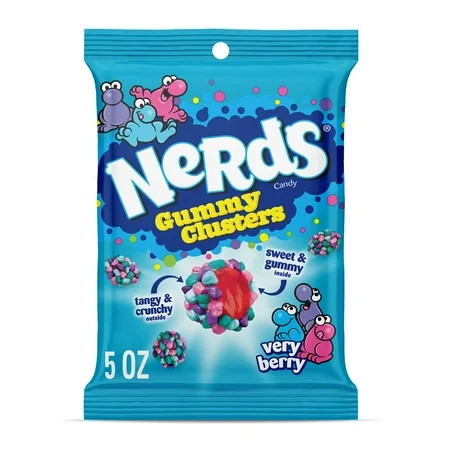 NERDS Gummy Clusters, Candy, Very Berry, Crunchy and Gummy, 5 oz | Walmart (US)