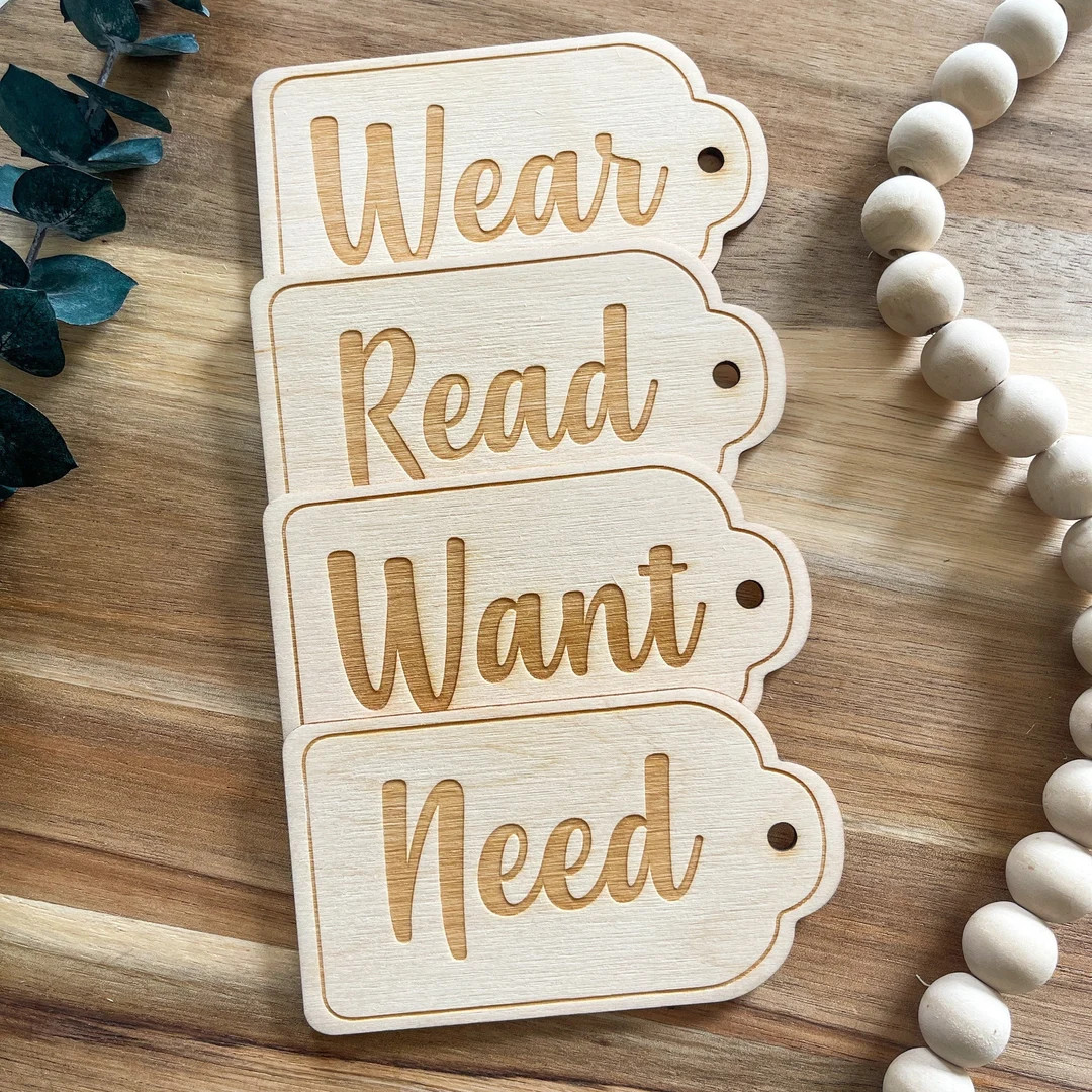 SET OF 4 Something Gift Tags | Want Need Wear Read | Secret Santa | Secret Santa Tags | Christmas... | Etsy (US)