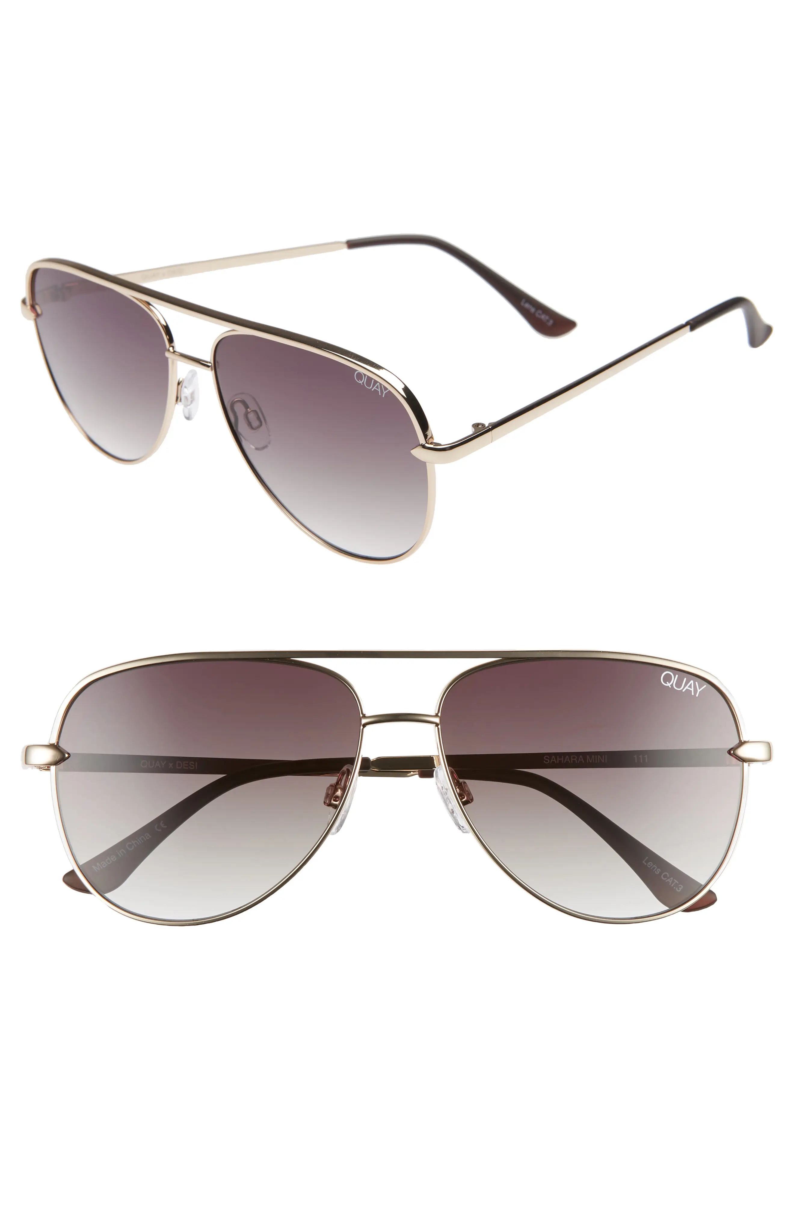 Quay Australia x Desi Perkins Sahara Mini 52mm Aviator Sunglasses | Nordstrom