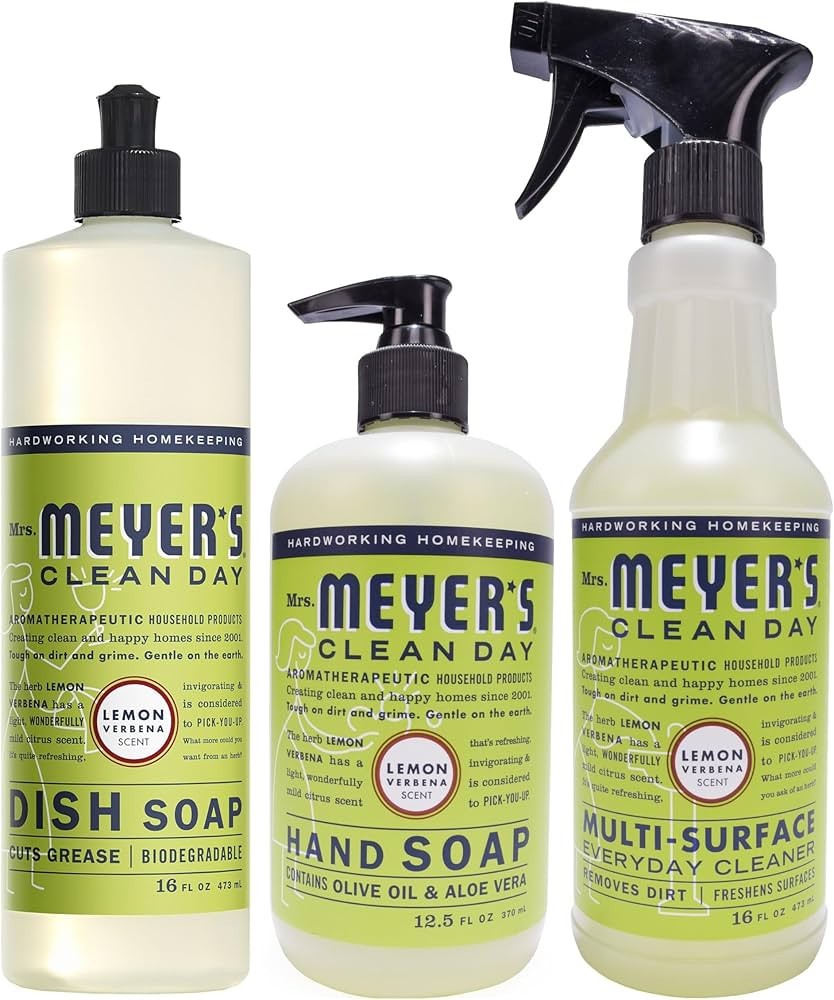 MRS. MEYER'S CLEAN DAY Kitchen Essentials Set, Includes: Hand Soap, Dish Soap, and All Purpose Cl... | Amazon (US)