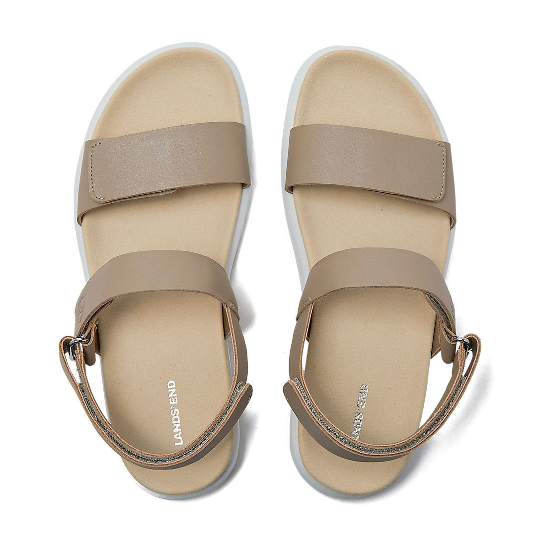 Women's Comfort Adjustable Leather Sandals | Lands' End (US)