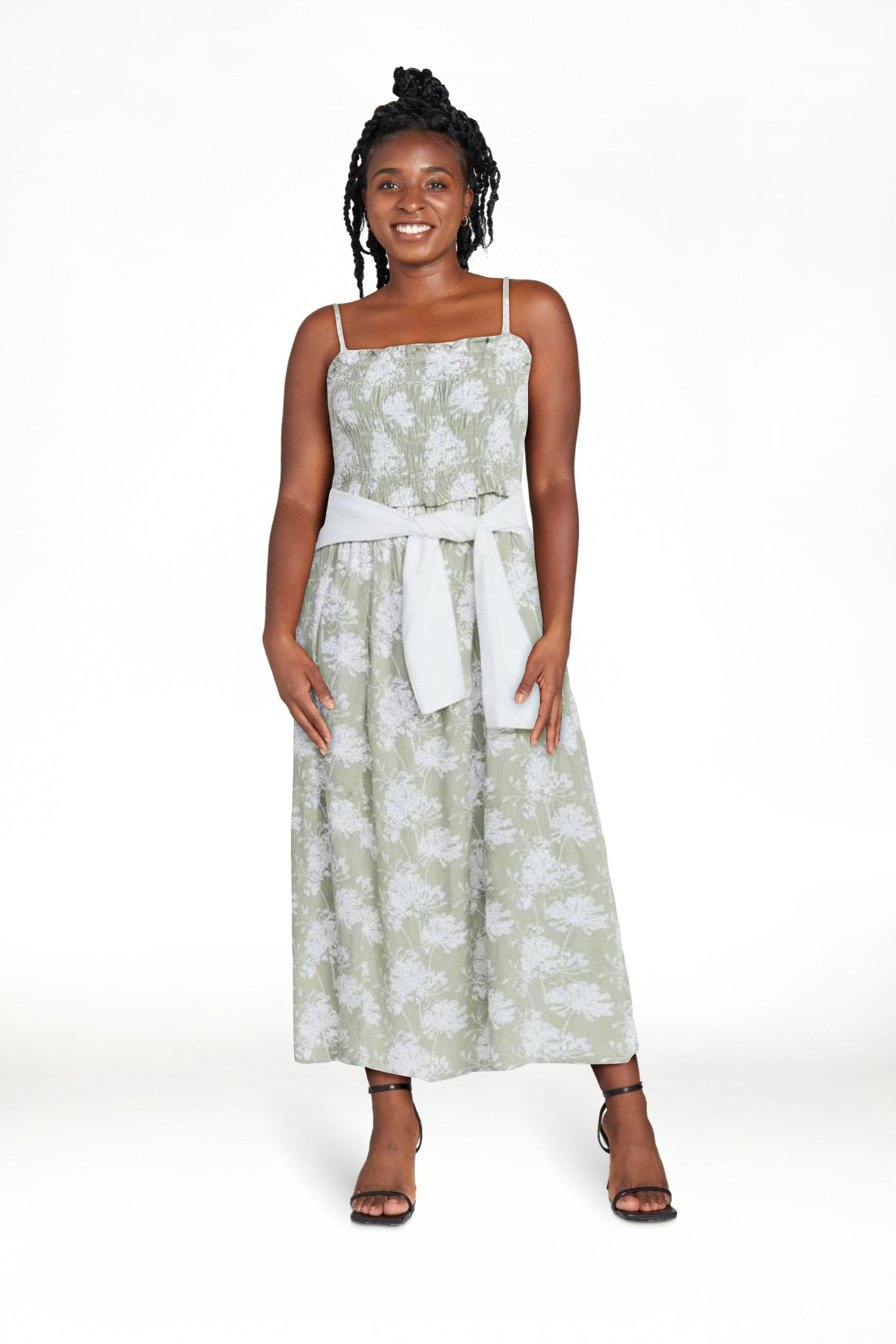 Free Assembly Women's Smocked Peplum Maxi Dress, Sizes XS-XXL | Walmart (US)