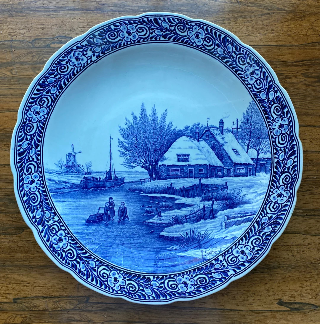 Royal Sphinx Large Delft Blue Platter - Made in Holland - Etsy | Etsy (US)