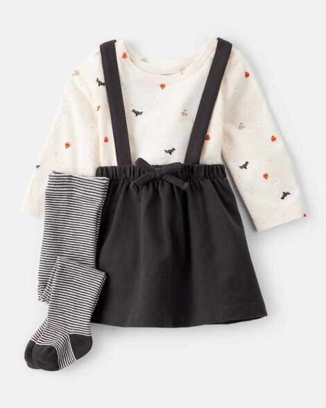 Baby 3-Piece Halloween Tee & Jumper Set - White/Black | Carter's Inc