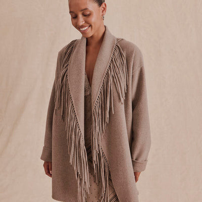 Splendid - Sandra Fringe Jacket - Taupe Grey | Splendid