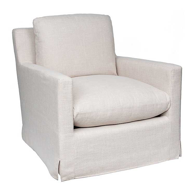 Cream Linen Effie Swivel Armchair | Kirkland's Home