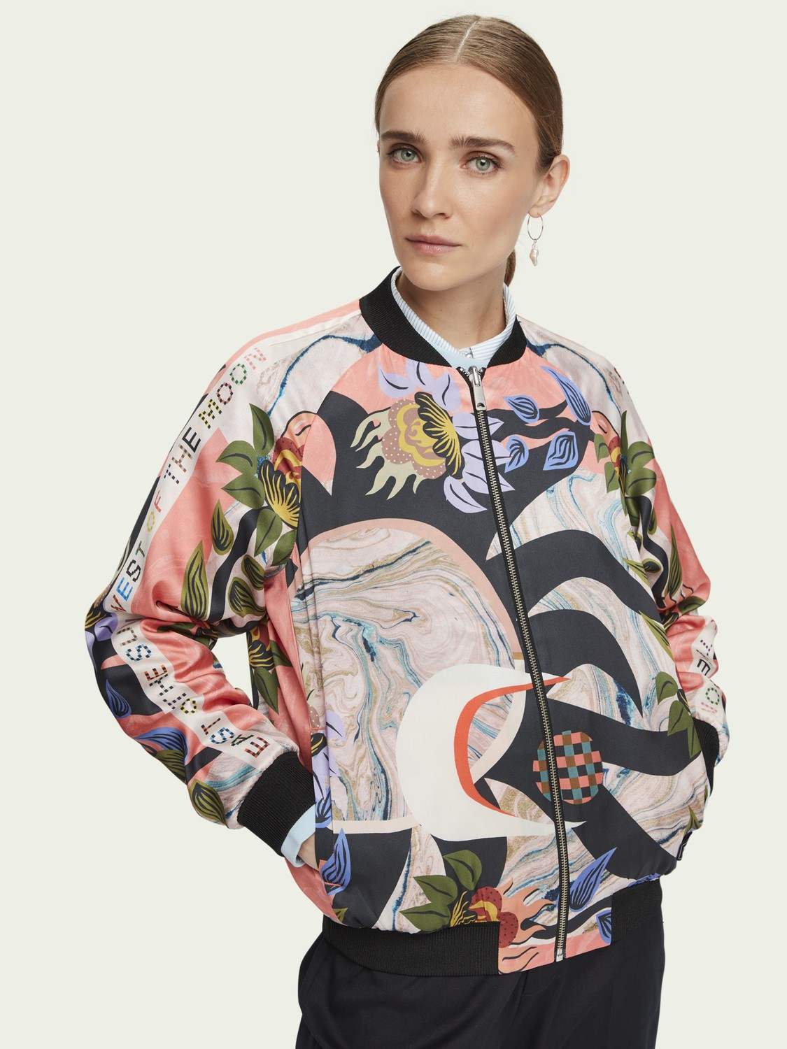 Reversible printed long sleeve bomber jacket
    
        | Women | Scotch & Soda (US)