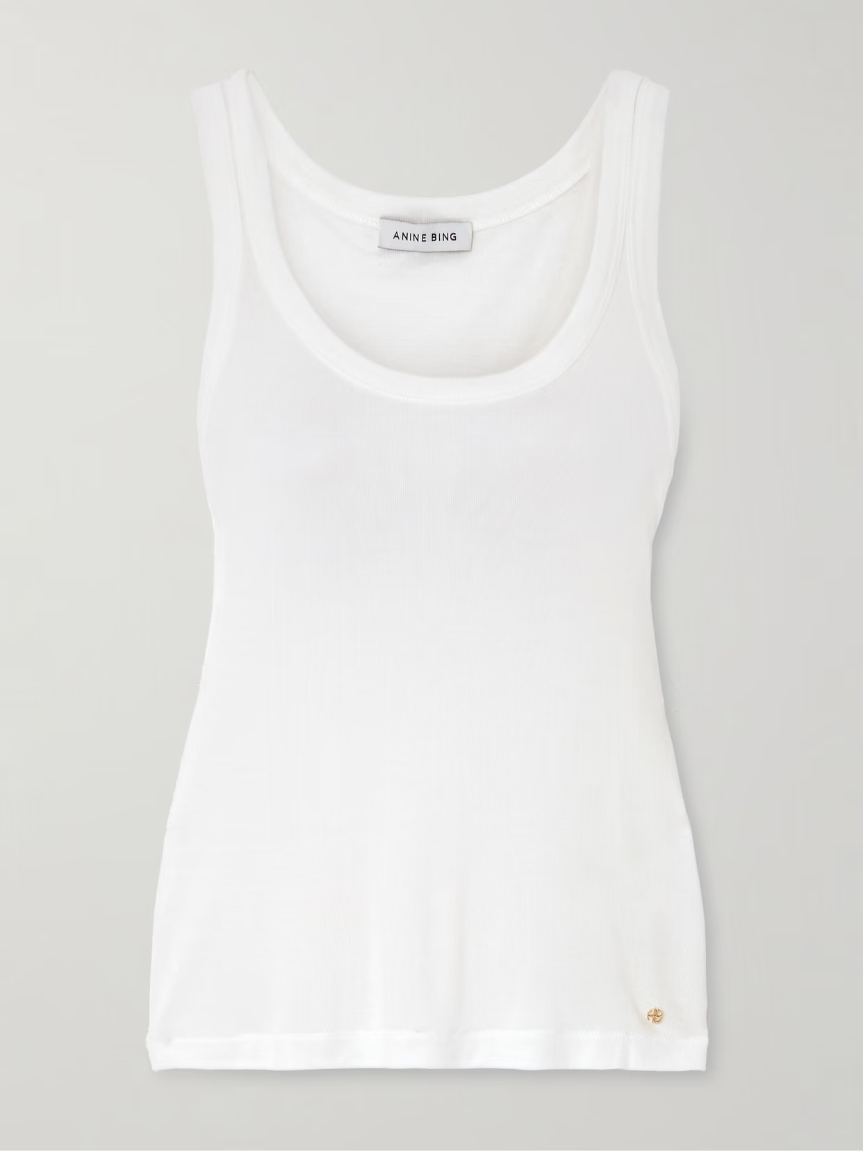 Anine Bing - Brine Ribbed Micro Modal And Cashmere-blend Tank - White | NET-A-PORTER (US)