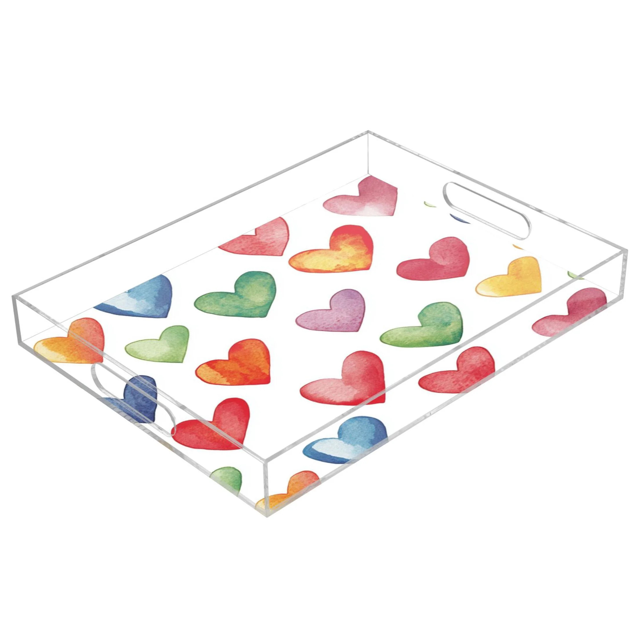 Acrylic Tray 15.7*11.8*1.9 Inch Transparent Tray Food Tray Tea Cup Tray Serving Trays Cosmetics S... | Walmart (US)