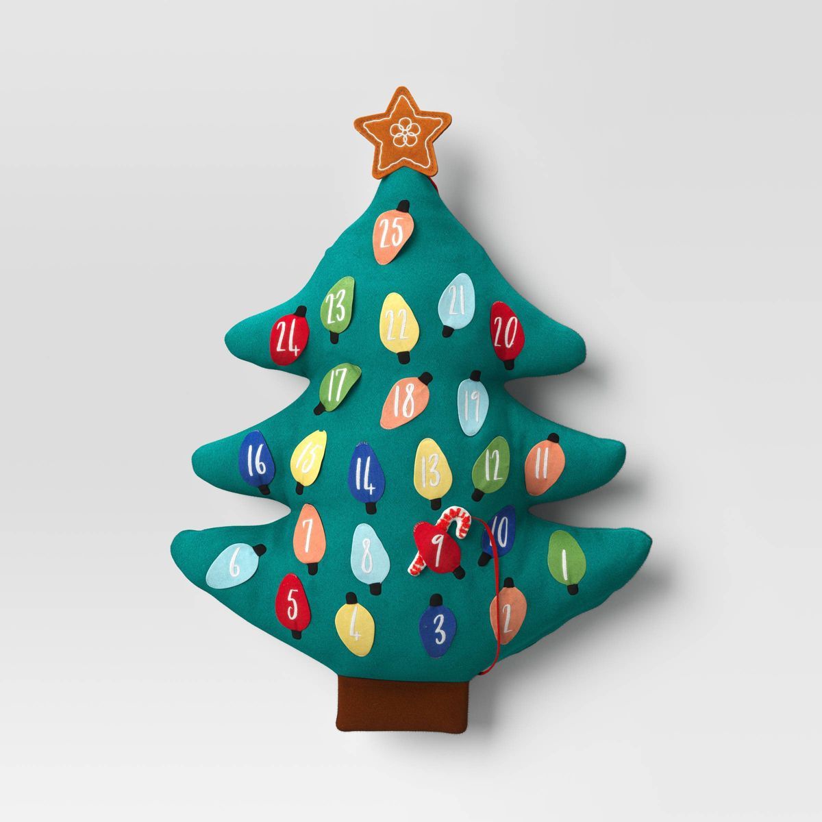 22"x16.5" Christmas Tree Countdown Calendar Novelty Throw Pillow Green - Wondershop™ | Target