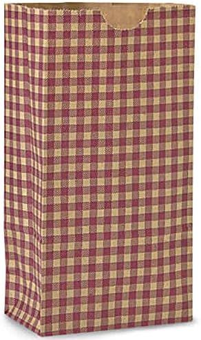 Made in USA 50-Pack Burgundy Gingham Print Kraft Party Favor Treat Paper Lunch Bags, 5” X 3” ... | Amazon (US)