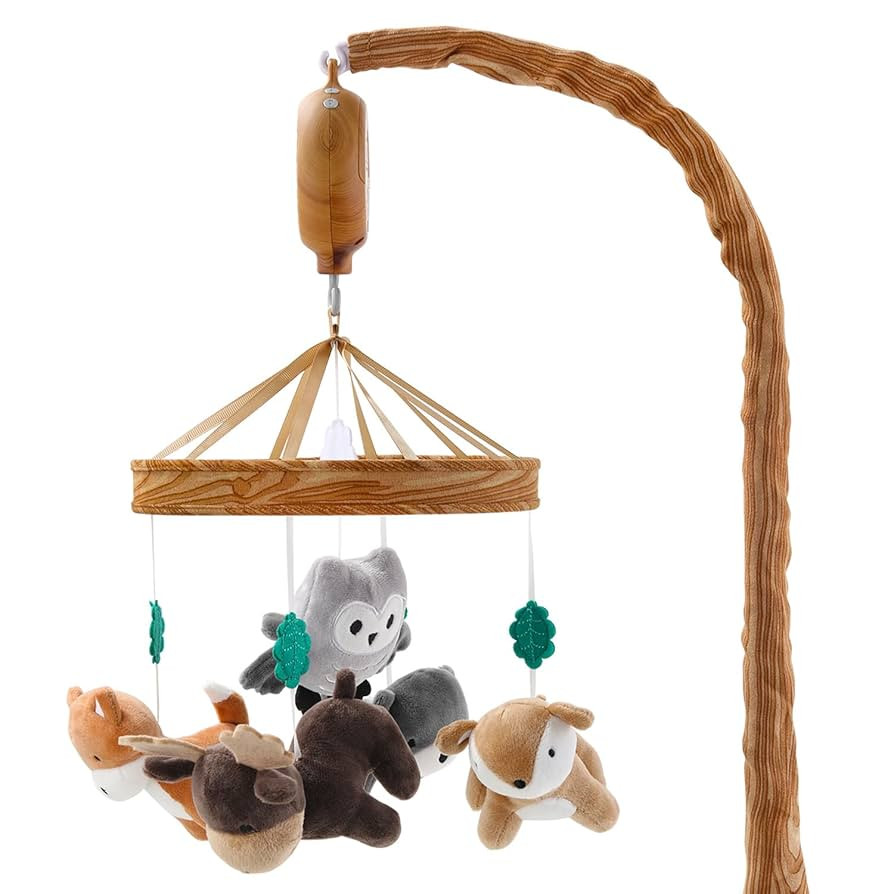 The Peanutshell Crib Mobile for Boys or Girls - Woodgrain Musical Baby Crib Mobile with 12 Lullab... | Amazon (US)