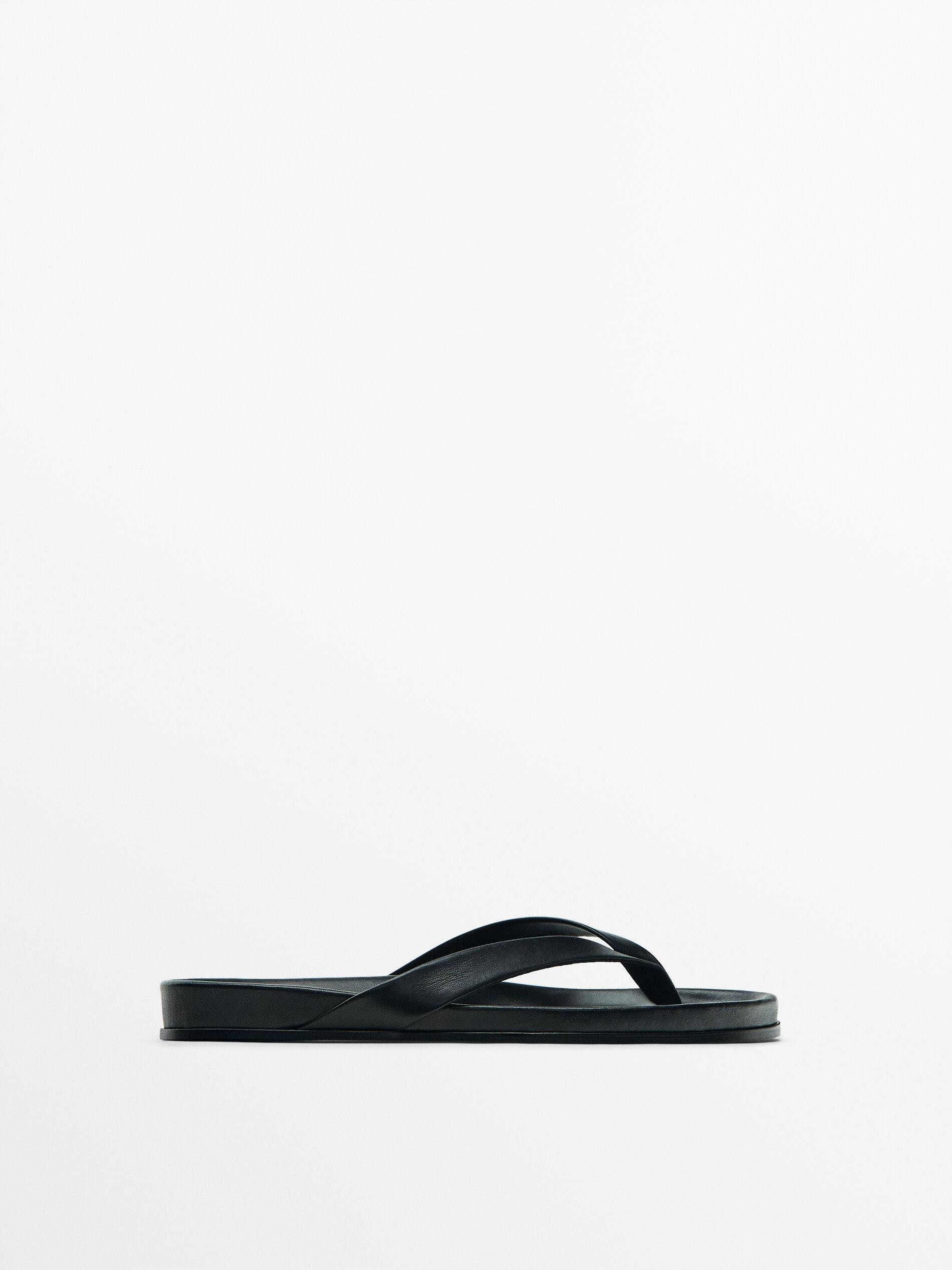 Leather strap sandals | Massimo Dutti US