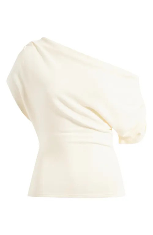 Reformation Iris One-Shoulder Knit Top in Fior Di Latte at Nordstrom, Size X-Large | Nordstrom