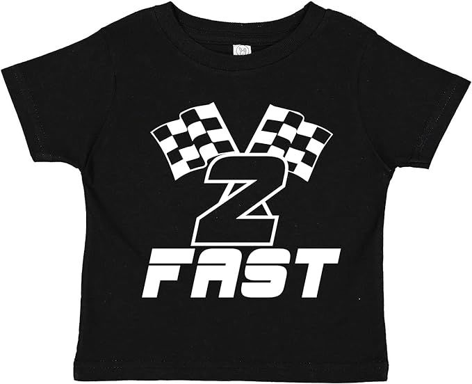 Two Fast Two Year Old Race Car Theme 2nd Birthday Party Baby Toddler Short Sleeve Tee Shirt (Asso... | Amazon (US)