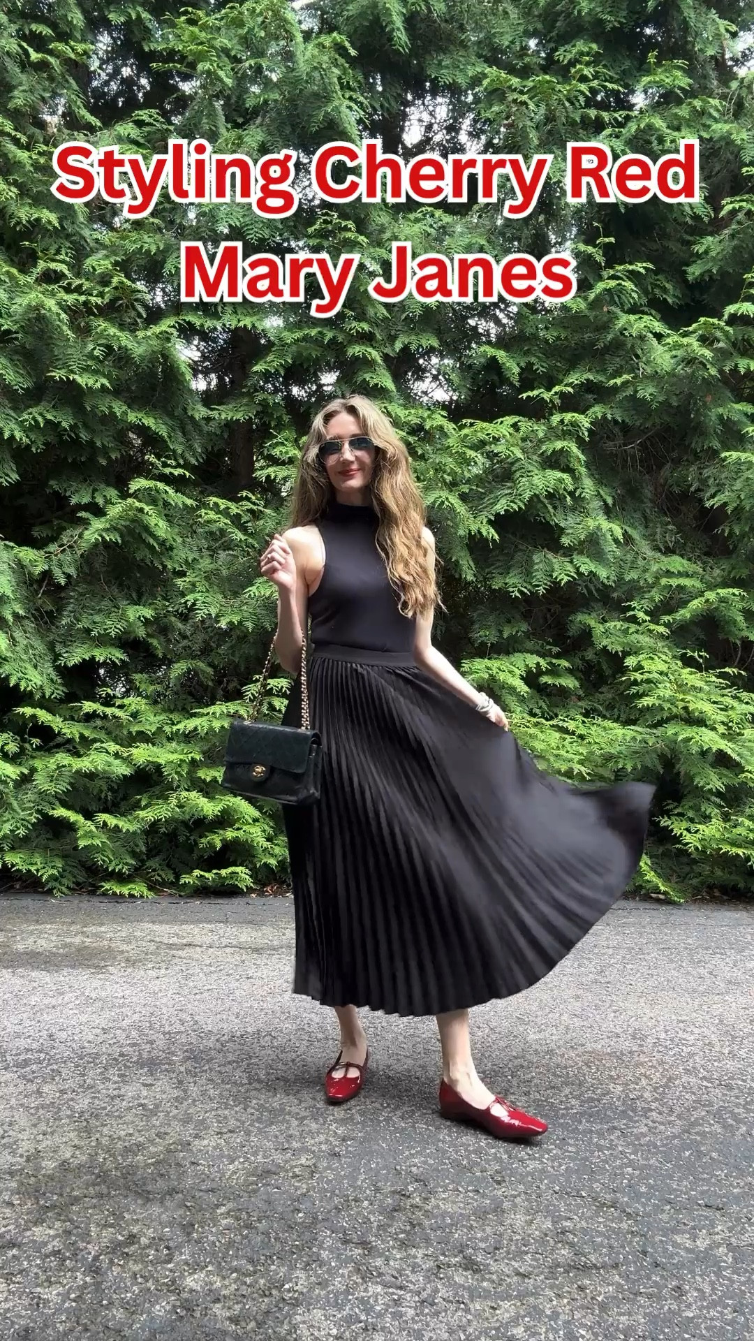 An easy way to add a pop of color is with cherry red (burgundy) Mary Jane’s that are flat shoes and super comfortable! The pleated skirt is $18 and tts and wearing an xs by H&M! The high neck tank top is a great fall staple and layering option! 

#LTKVideo #LTKShoeCrush #LTKFindsUnder50