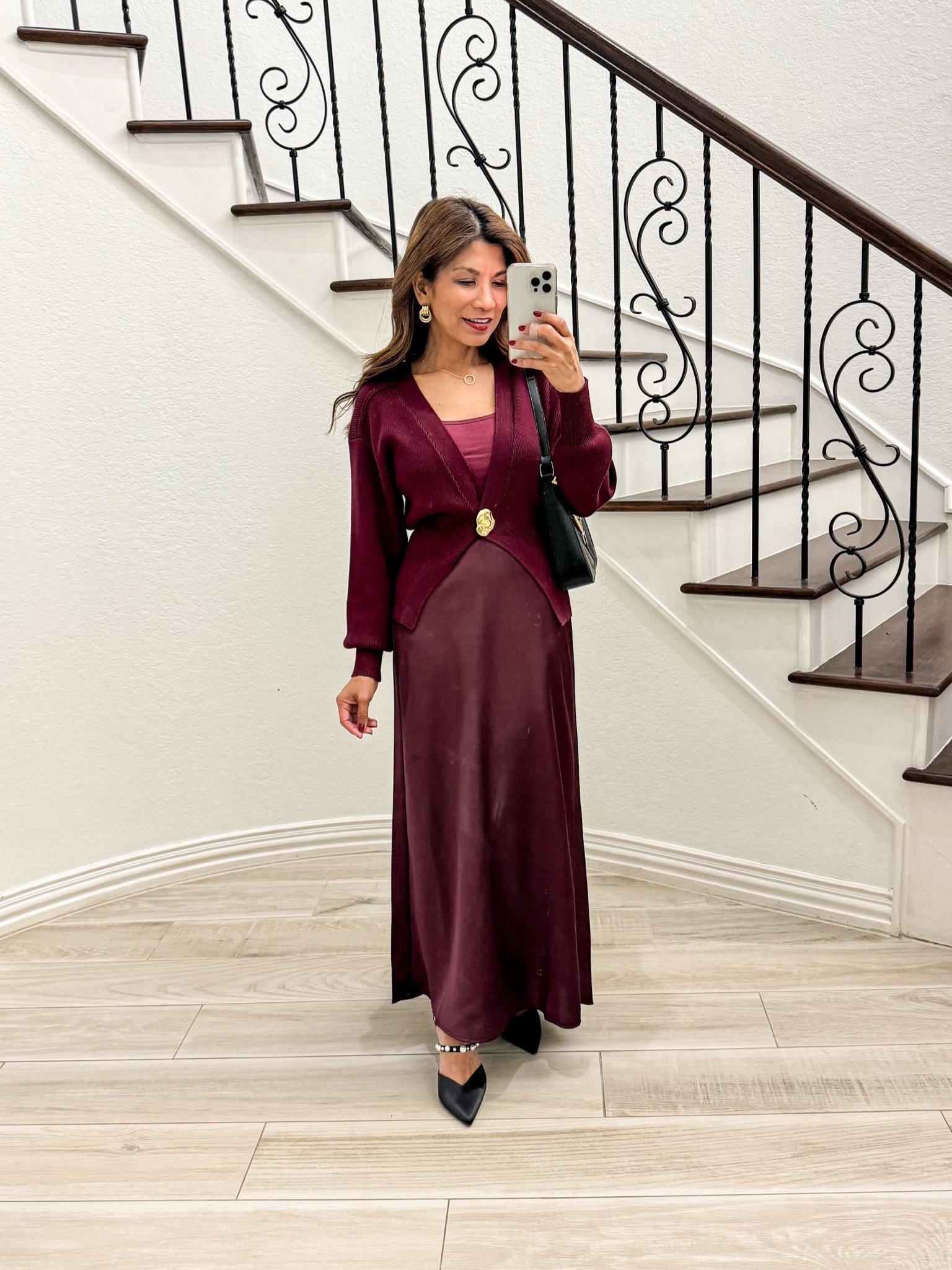 Holiday outfit. Cardigan sweater in XS (if b/w size up). So beautiful and luxe. Satin skirt in burgundy in XS. It’s from Target (linked similar on Amazon). Cami in small. Shoes tts.

Amazon finds, Thanksgiving outfit, holiday shopping fall outfits, date night outfits, fashion over 50, midlife fashion, petite fashion, style over 40

#LTKStyleTip #LTKFindsUnder50 #LTKHoliday