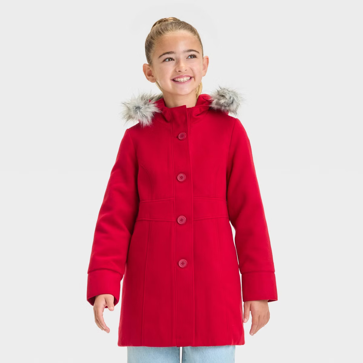 Girls' Solid Faux Fur Jacket - Cat & Jack™ | Target