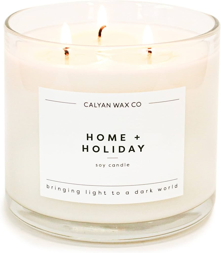Calyan Wax Soy Wax Candle, Home & Holiday, 3 Wick Scented Candle for The Home, Christmas Candles,... | Amazon (US)