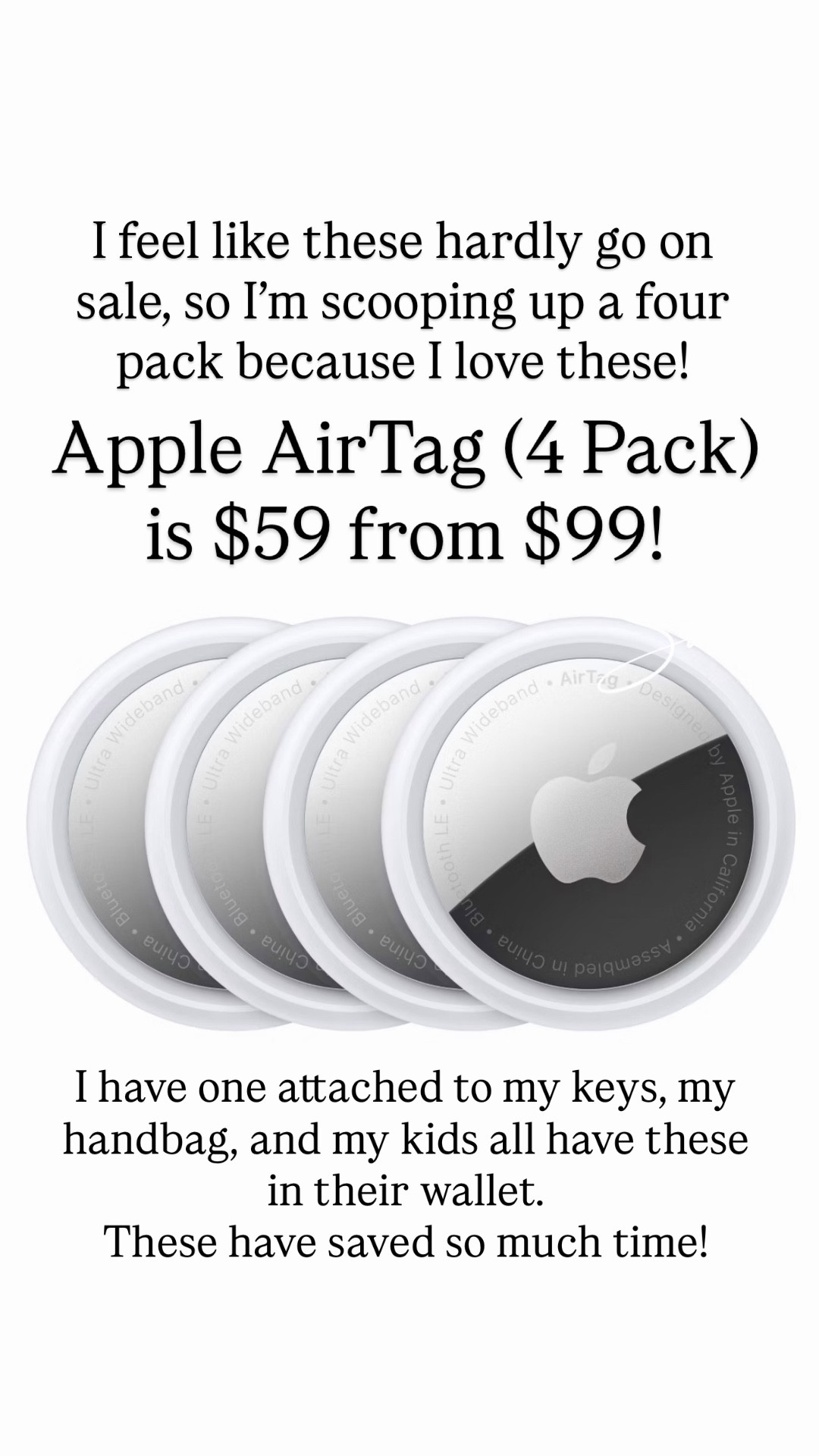 Apple AirTag (4 Pack) 

#LTKSaleAlert