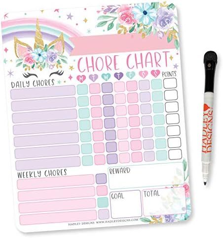 Amazon.com : Unicorn Kids Chore Chart Magnetic, Reward Chart for Kids, Good Behavior Chart for Ki... | Amazon (US)