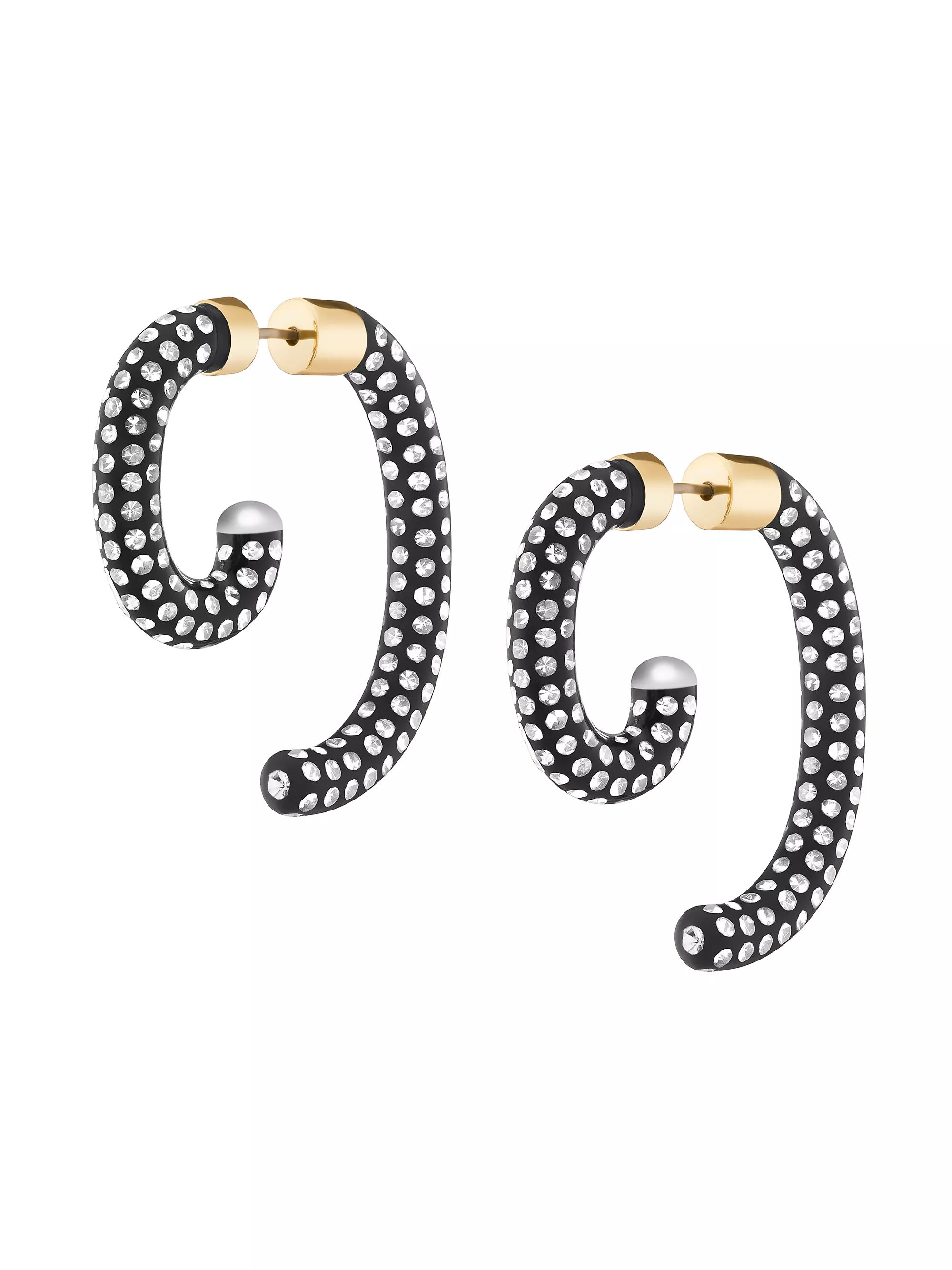 Noir Luna 12K Gold-Plated Crystal Wraparound Earrings | Saks Fifth Avenue