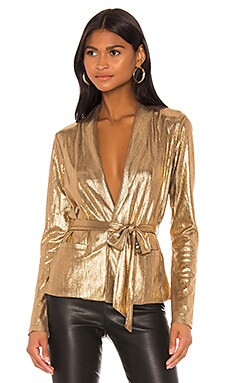 superdown Desiray Tie Blazer in Gold from Revolve.com | Revolve Clothing (Global)