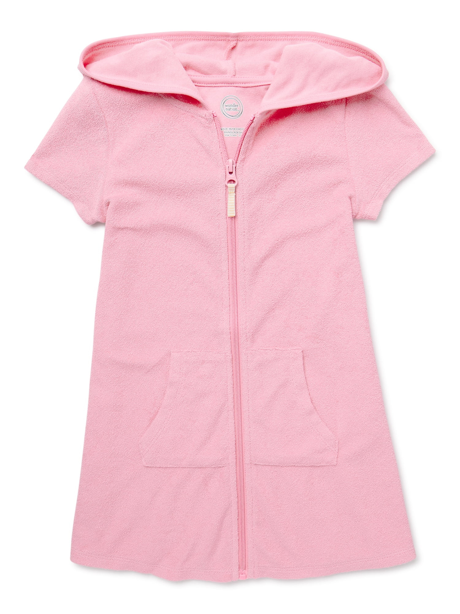Wonder Nation Girls Terrycloth Swimsuit Coverup with UPF 50+, Sizes 4-18 & Plus | Walmart (US)