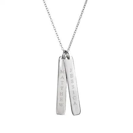 Custom 2 Vertical Name Bar Necklace | Eve's Addiction Jewelry